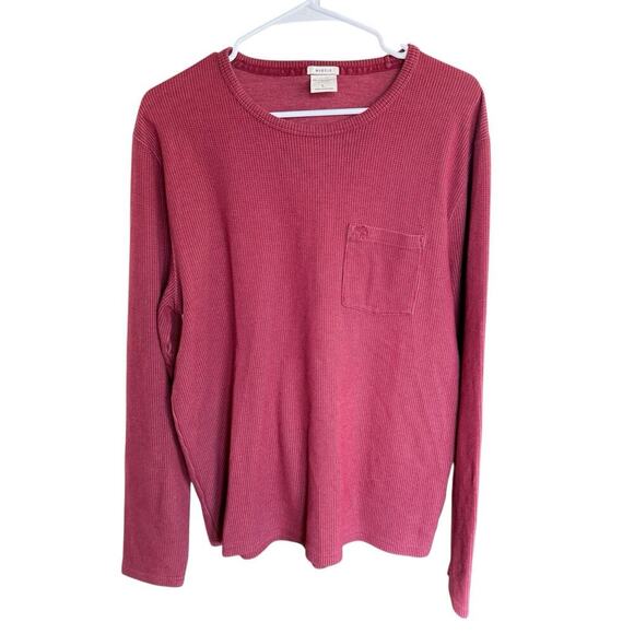 Abercrombie & Fitch Muscle Fit Thermal Waffle L/S Red Mens L A&F Sweater - Picture 1 of 8